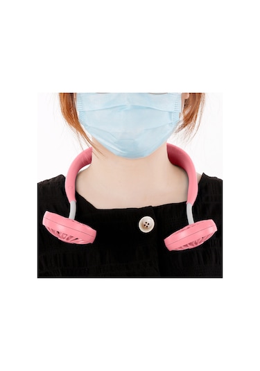 Vkemall Taşınabilir El Mini Kişisel Usb Şarj Edilebilir Boyun Fanı, 3 Hızlı Renkli Işık