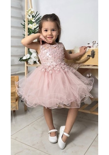 İncili Kız Çocuk Daisy Elbise Mnk0585 001