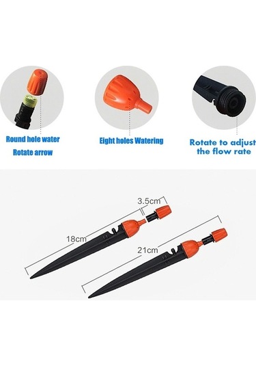Tongxida Bahçe Otomatik Sprey Mikro Sulama Cihazı, 21cm Turuncu