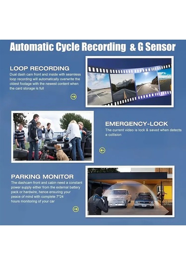 Samdoo 3 Yönlü 1080p Araç Kamerası - Gece Görüşlü, Park Sensörlü, Wifi Destekli Hafıza Kartı Hariç