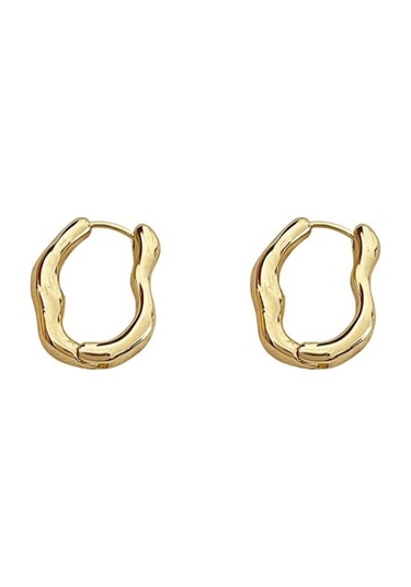 Skycity Günlük Stil İçin Şık Asimetrik Gümüş Küpe - 2'li Paket, Geometrik Tasarım, Yetişkin Kadınlar İçin Gold