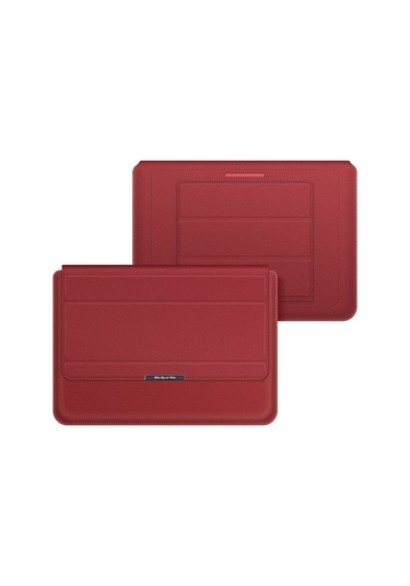 4'ü 1 Arada Evrensel Dizüstü Bilgisayar Tutucu Pu Su Geçirmez Koruma Bilek Dizüstü Bilgisayar Çantası, Boyut: 15 / 16 İnç Kırmızı