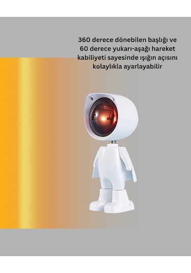 Dekoratif Gün Batımı Işığı Semeglbl - 48 Astronot Figürlü Odun