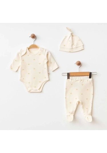 Eslenza Baby 3'lü Zıbın Takım 0038 Bej Bej