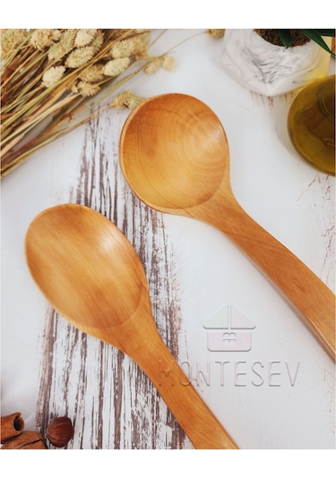 Ahşap Tahta Mutfak Kaşık Seti 2 Parça Kayın Şimşir Ağacı 2-8