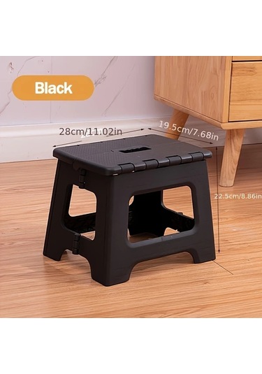 Dashanshop Siyah Ofis Taburesi Şık Ve Sağlam Katlanır Masaüstü Stool Tasarruf Saklama Siyah