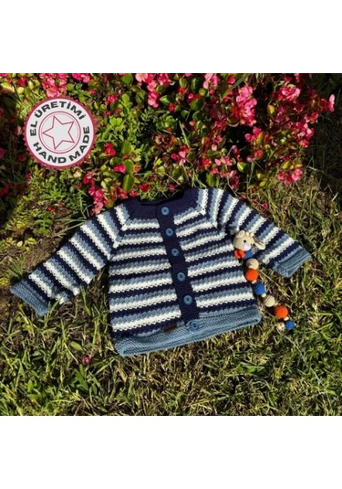 Uretti - Talia 8659 - 3394 El Örgüsü Erkek Çocuk Hırka - 2 Yaş Lacivert