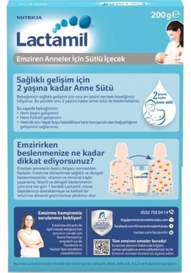 Nutrıcıa Lactamil 200GR (Emziren Anneler İçin Sütlü İçeçek) (2 Li