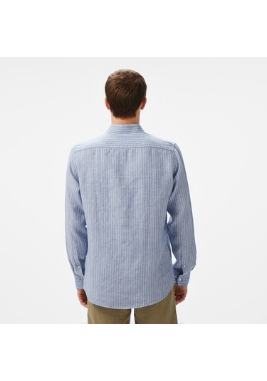 Nautica Erkek Mavi Classic Fit Çizgili Gömlek Çizgili W55434t Mavi