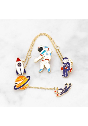 Ruicoo Uzay Serisi Astronot Roket Güneş Sinyali Broş, Ev Kullanıma Uygun, Kolay Kullanım, Dayanıklı Malzeme Diğer