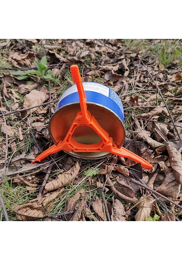 Mufunye Kamp Gaz Kartuşu Desteği - Katlanabilir Hafif Plastik, Anti-kayma Ayaklar, Dış Mekan Pişirme İçin Sabit Tutucu Turuncu