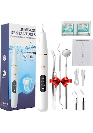 Eastmeeetwest--elektrikli Taşınabilir Diş Temizleme Cihazı Diş Taşı Temizleyici Paslanmaz Çelik Diş Temizleme Cihazı Güzellik Diş Cihazı