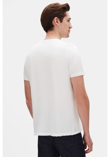 Ds Damat Regular Fit Ekru Düz Nakışlı %100 Pamuk T-shirt 4hc140632006m Ekru