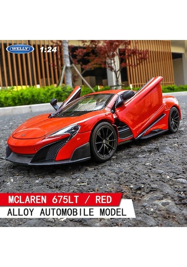 Mclaren 675t Kırmızı 1/24 Ölçek Diecast Metal Model Araba Koleksiyon