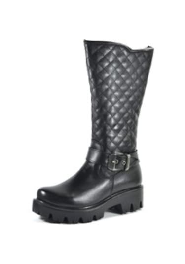 Onlo Ayakkabı Op.0762 Hakiki Deri Siyah Uzun Kız Çocuk Çizme Siyah