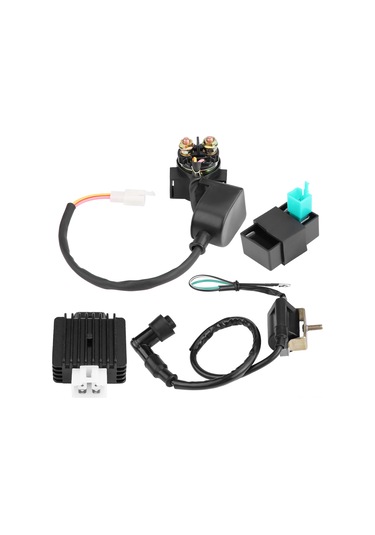 Lemestar Atv/quad 50-110cc İçin 4'lü Elektrik Seti: Röle, Tam Dalga Düzgücü, 5 Pin Cdı Ve Ateşleme Bobini - Çalışma Verimliliğini Artırır