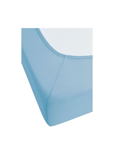 80 X 200 + 30 Cm Düz Pamuklu Tek Kişilik Lastikli Fitted Penye Çarşaf Mavi
