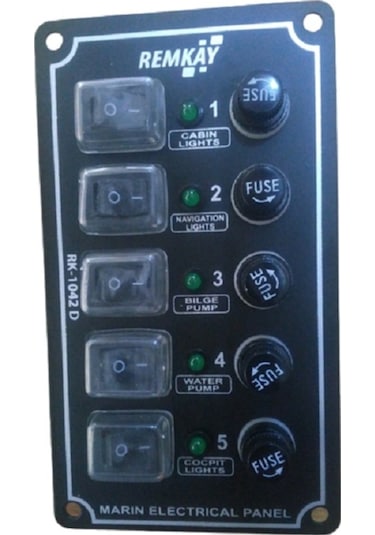Tekne Sigorta Paneli, Karavan Sigorta Paneli, Switch Panel, 5'Li, 80X145Mm