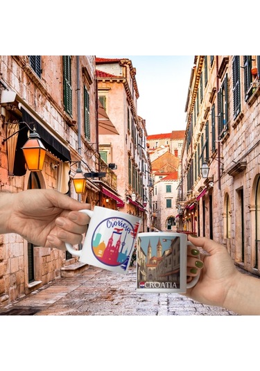 Hırvatistan Kupa Bardak 2 Adet Seyahat Hatıra Croatia Mug