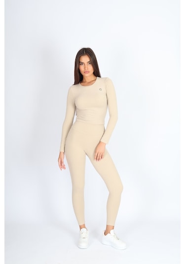 Soft&Basic Slım Fit Toparlayıcı Ve Esnek Bej Tayt Bej