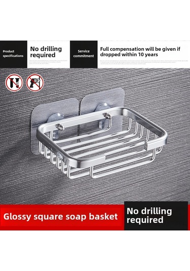 Wezone Banyo Sabun Tutucu, Delme Yok, Uzay Alüminyum, Su Tüpü, Sıvı Drenajlı, Duvar Takılı, Hafif Montaj, Sabun Saklama Aleti Parlak Ağızlı, Yapıştırıcı Tipi Diğer