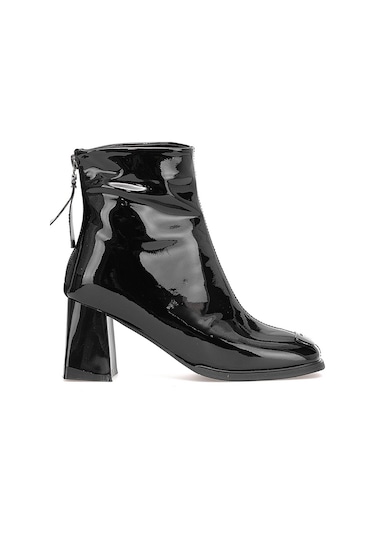 Guja 25k415-1 Kadın Hakiki Deri Topuklu Bot Siyah Siyah