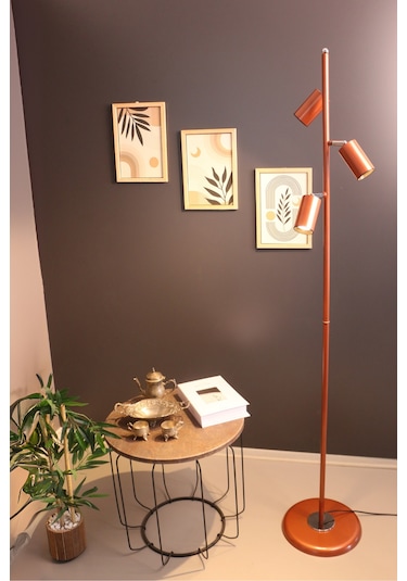 Bella Bakır Lambader Hareketli-mafsallı Başlıklar Ampüllü Mod... Bakır