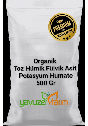 Organik Toz Hümik Fülvik Asit Potasyum Humat Gübre 500 Gr