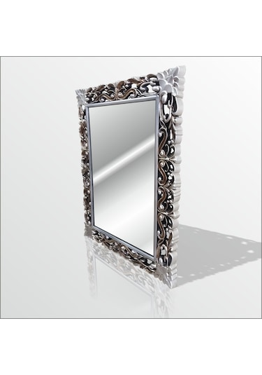 45X60Cm Eskitme Gümüş Işleme Rustik Boy Banyo Duvar Salon Aynası Gümüş