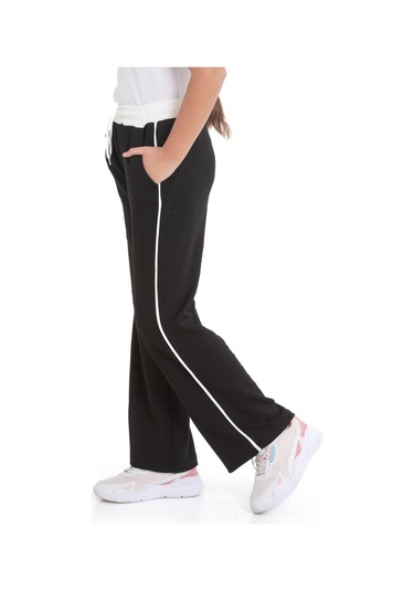 Kız Çocuk Eşofman Alt 7-14 Yaş Double Face Kumaş 12344 Siyah