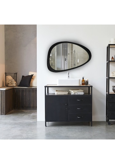 Dekoratif Ayna Siyah Çerçeve 70x50 Buzkan Siyah