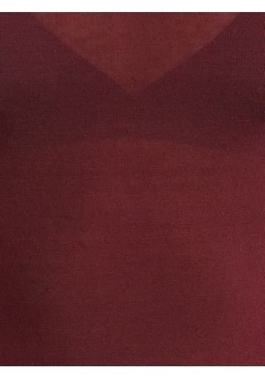 Dilvin 32122 Kayık Yaka Modal Kaşmir Ultra Hafif Bluz-bordo Bordo
