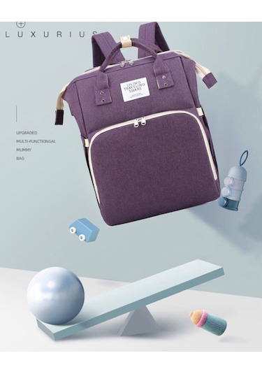 Usb Portlu Bebek Bakım Çantası Yataklı Fonksiyonel Sıvı Geçirmez Puset Askılı Anne Çantası Bebek Çantası Yataklı Bebek Bakım Çantası Siyah