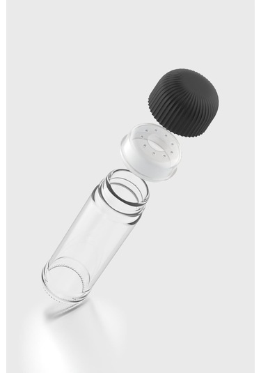 Renga Line 105 Ml Siyah Kapaklı Cam Tuzluk 121014 Siyah