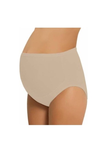 Kadın Yüksel Bel Pamuklu Hamile Lohusa Külot Ten