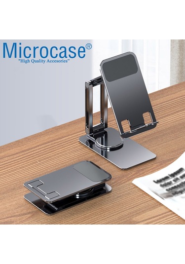 Microcase AL3758 360 Döner Uzayabilir Masaüstü Telefon Tablet Stand Metal
