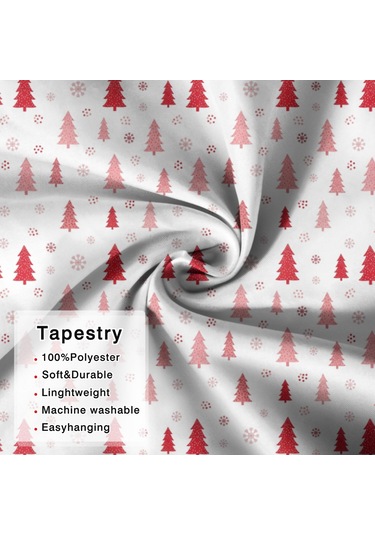 Noel Desenli Kare Duvar Halısı 50x50 İnç, Ev Dekoru İçin Uygun, Oturma Ve Yatak Odası Kullanımı