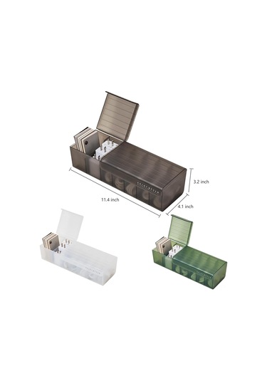 Yaozixa Siyah Kabloları Düzenleyici Kutusu - 7 Bölmeli Usb, Şarj Aleti, Kulaklık Ve Kabloları Sıralama, Masayı/çekmeceyi Temiz Tutma Çözümü