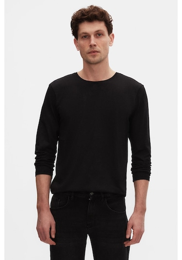 Ds Damat Slim Fit Siyah Bisiklet Yaka %100 Pamuk Nefes Alabilen Uzun Kollu Body T-shirt 4hc14ort0007m 001