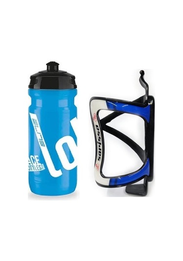 Elite Loli Bisiklet Matara - Suluk 550 Ml Performance Bisiklet Matarası Kafesi Mavi Mavi - Beyaz