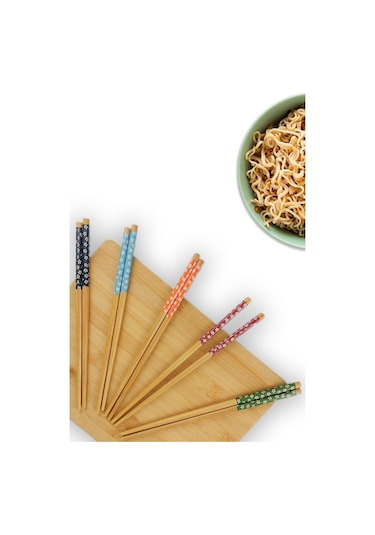 Digithome Bambu 10 Lu Chopsticks Yemek Çubuğu Seti Thn75537 - Hyt Çok Renkli