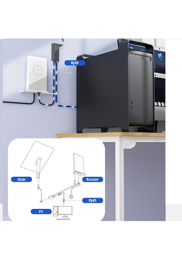 Maiyame Genericstarlink Ethernet Adaptörü Satélite Internet V2, Plato İçin Dikdörtgen