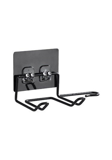 Siyah 1 Adet Saç Kurutma Makinesi Tutucu, Duvara Monte Saç Kurutma Makinesi Tut Tip, Kurutma Makinesi Banyo-Bornoz Askısı 56406568 Siyah