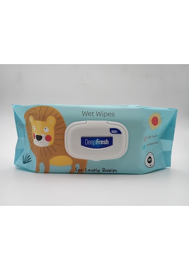 Deepfresh Lovely Babies Zürafa ve Aslanlı Bebek Islak Havlusu 2'si Bir Arada