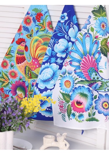 Kuz'kina Hatka 3'lü Mutfak Havlusu Seti 211344445 Açık Mavi