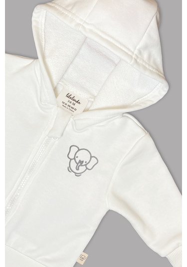 Bebek/cocuk Nakış Detaylı Fermuarlı Sweatshirt Gri