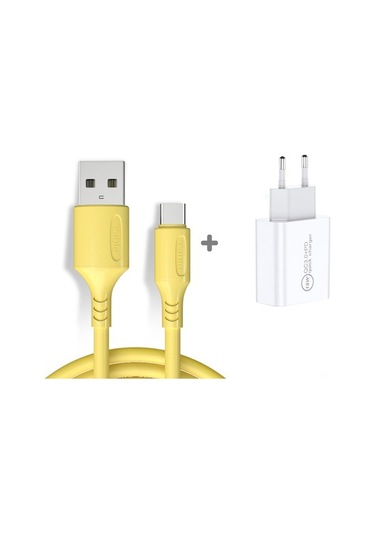 Sandwich 3a Hızlı Şarj Type-c Kablosu, Dayanıklı, 1m Uzunluk, Sarı Renk, Telefonlar İçin