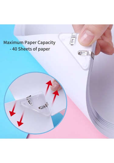 Lemestar Sj-01 Pet Kağıt Klembi 5 Adet/kutu Siyah 40 Yaprak Kapasitesi Triangular Köşe Dosya Tutucu Gümüş