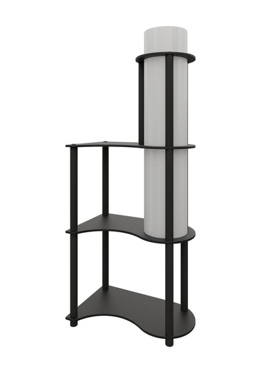 Ravilo Estilo Dor Dekoratif Raflı Lambader Siyah Siyah