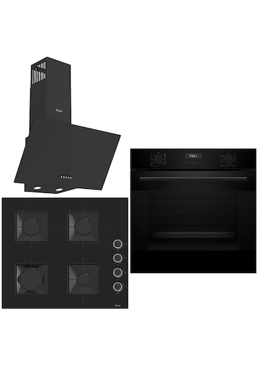 Bosch&ferre HUA717BA0T-SS205-D086 Black City Ankastre Set